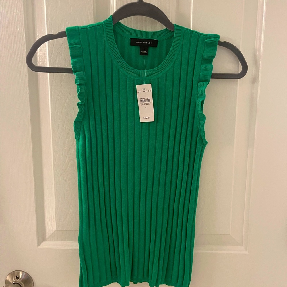 Ann Taylor sleeveless ribbed sweater top.